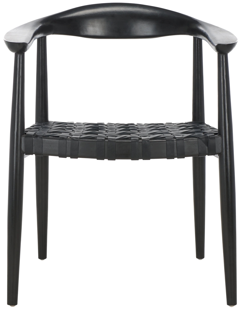 Black Leather Woven Accent Chairs G21421