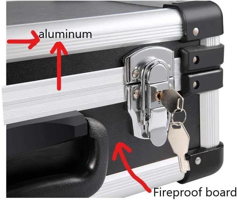 Black Aluminum Hard Case Toolbox Briefcase E7040
