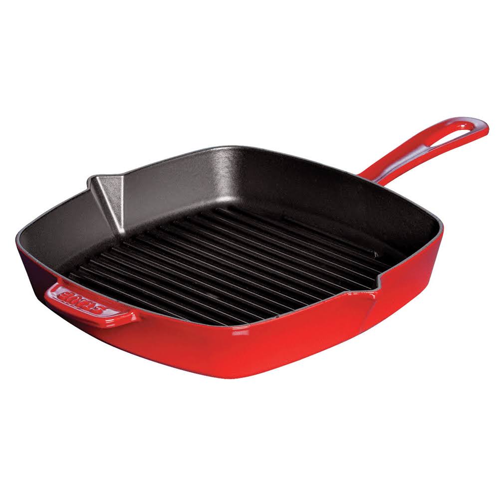 Cast Iron Square Grill Pan, 10-in, Grenadine F494140