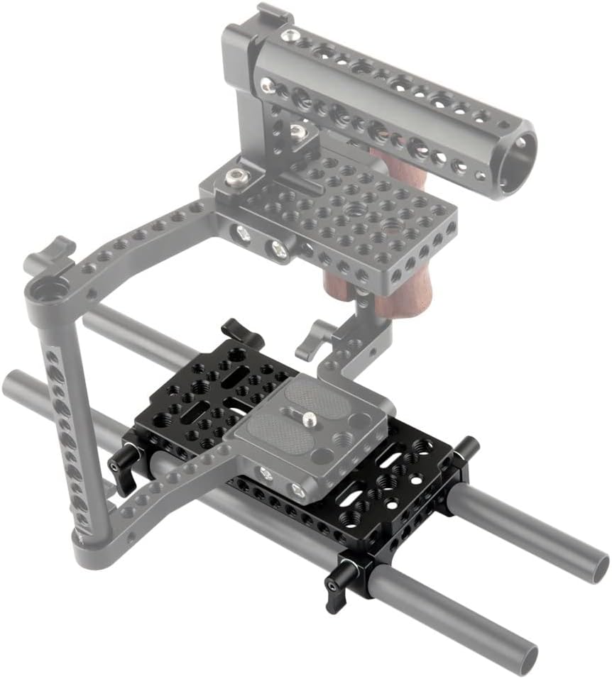 Camera Cheese Plate Base Plate Tripod Mount with 15mm Railblocks Pack of 2 M858