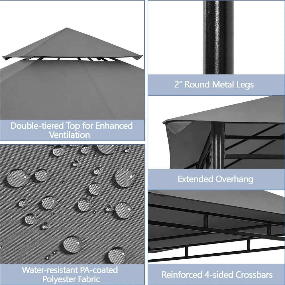 11×11 ft Outdoor Patio Gazebo Tent, Dark Gray M9139