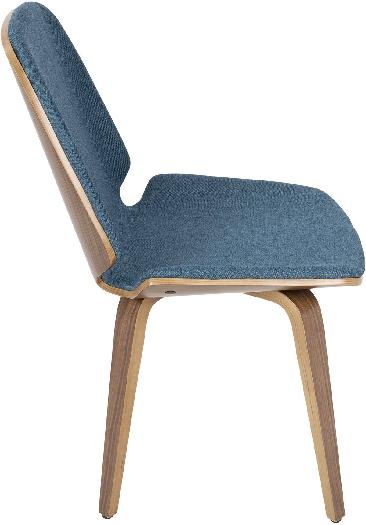 Blue Fabric Walnut Wood Chair (Set of 2) W50310