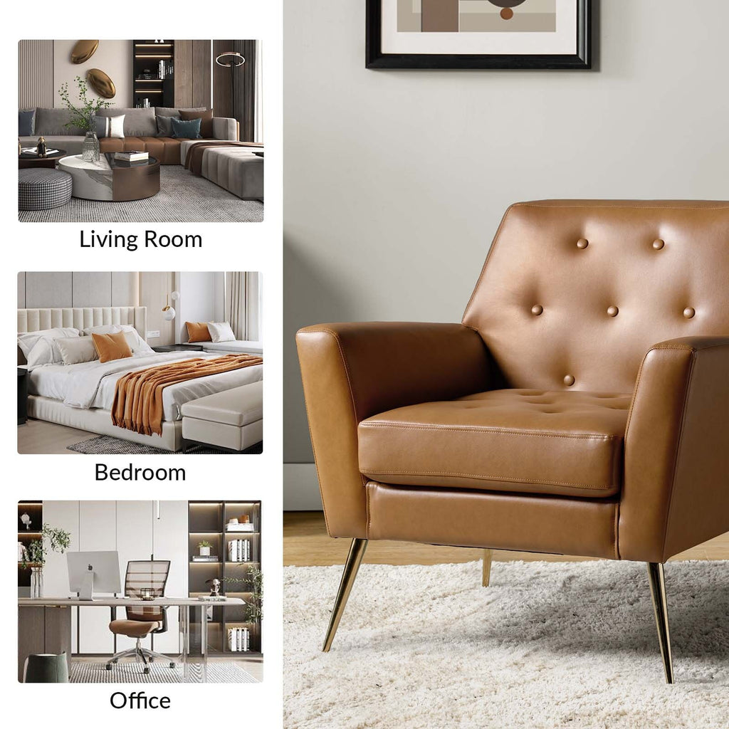 Upholstered Arm Chair with Button-Tufted Back D94707