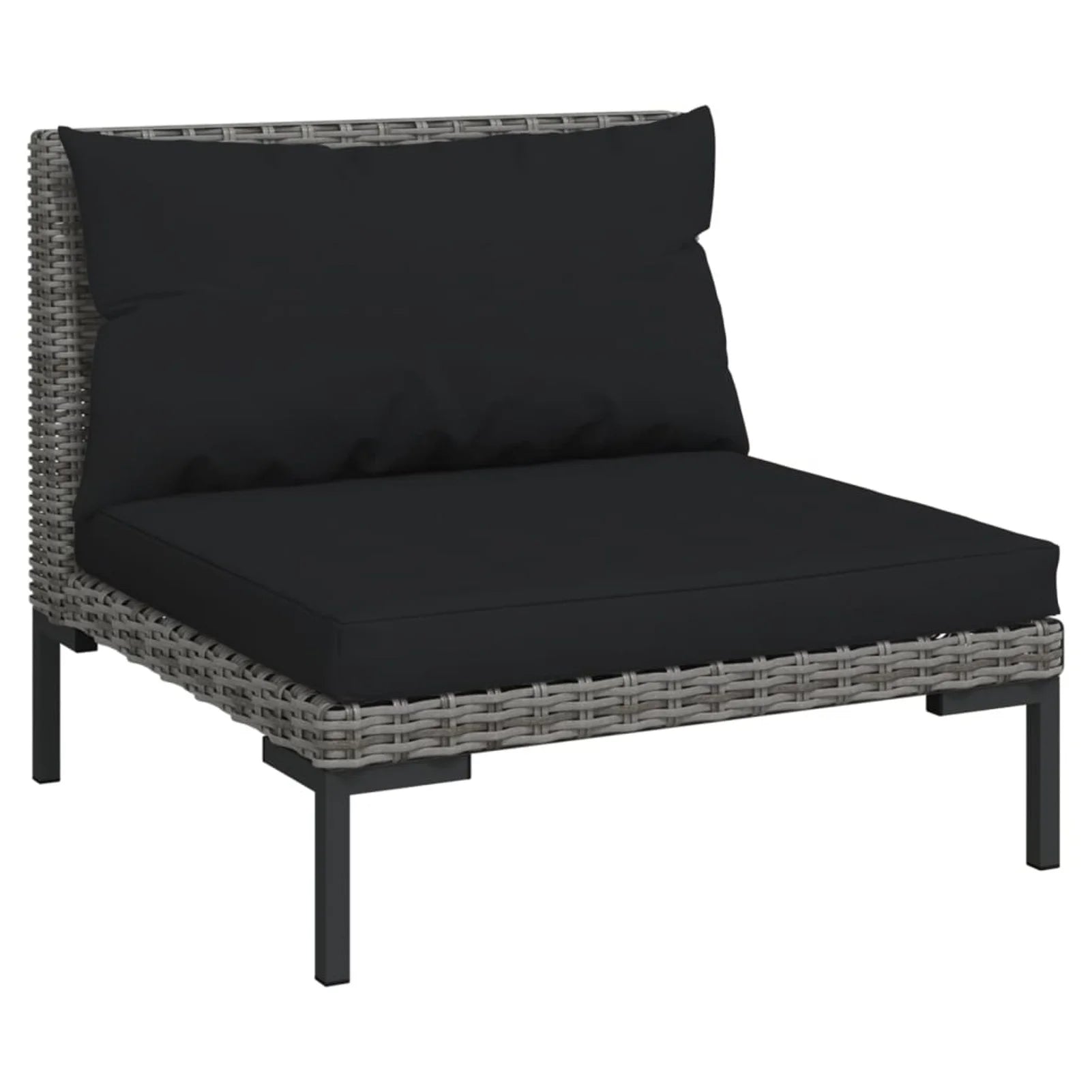 10 Piece Poly Rattan Dark Gray Patio Sectional Sofa Set with Cushions Y136824