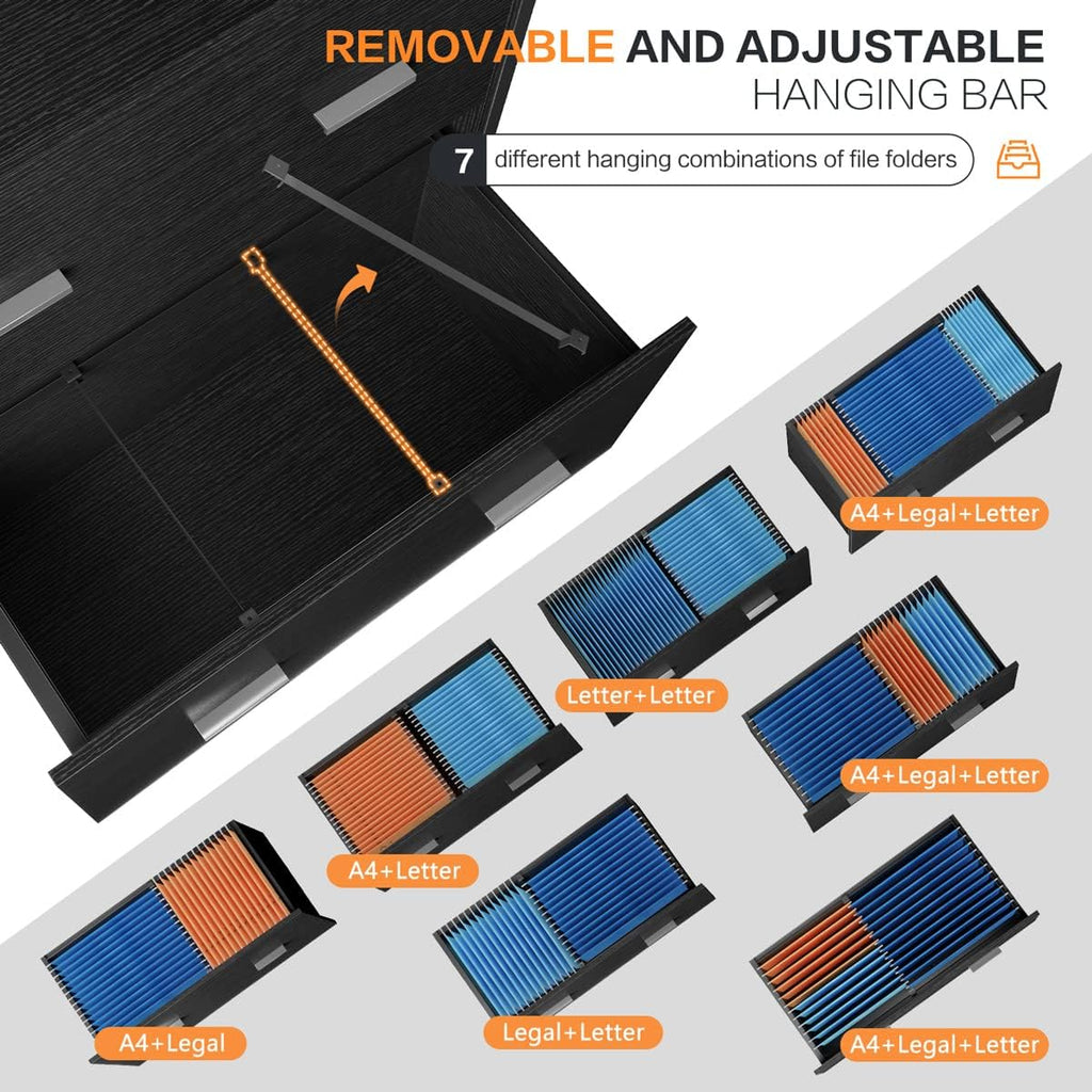 Lateral Filing Cabinet with 2 Drawers, Lockable Storage Cabinet, 31.5” L X 15.8”W X 40.6”H L97359