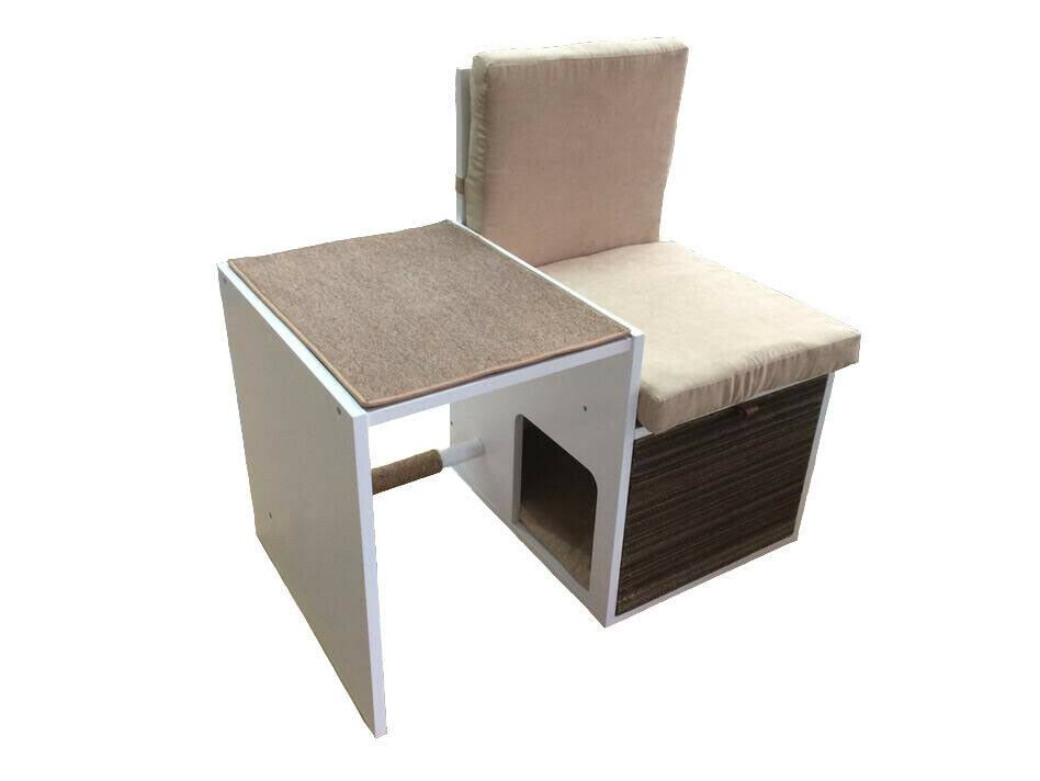 Brown Cat Walk Love Seat with Scratching Posts and Storage T20013