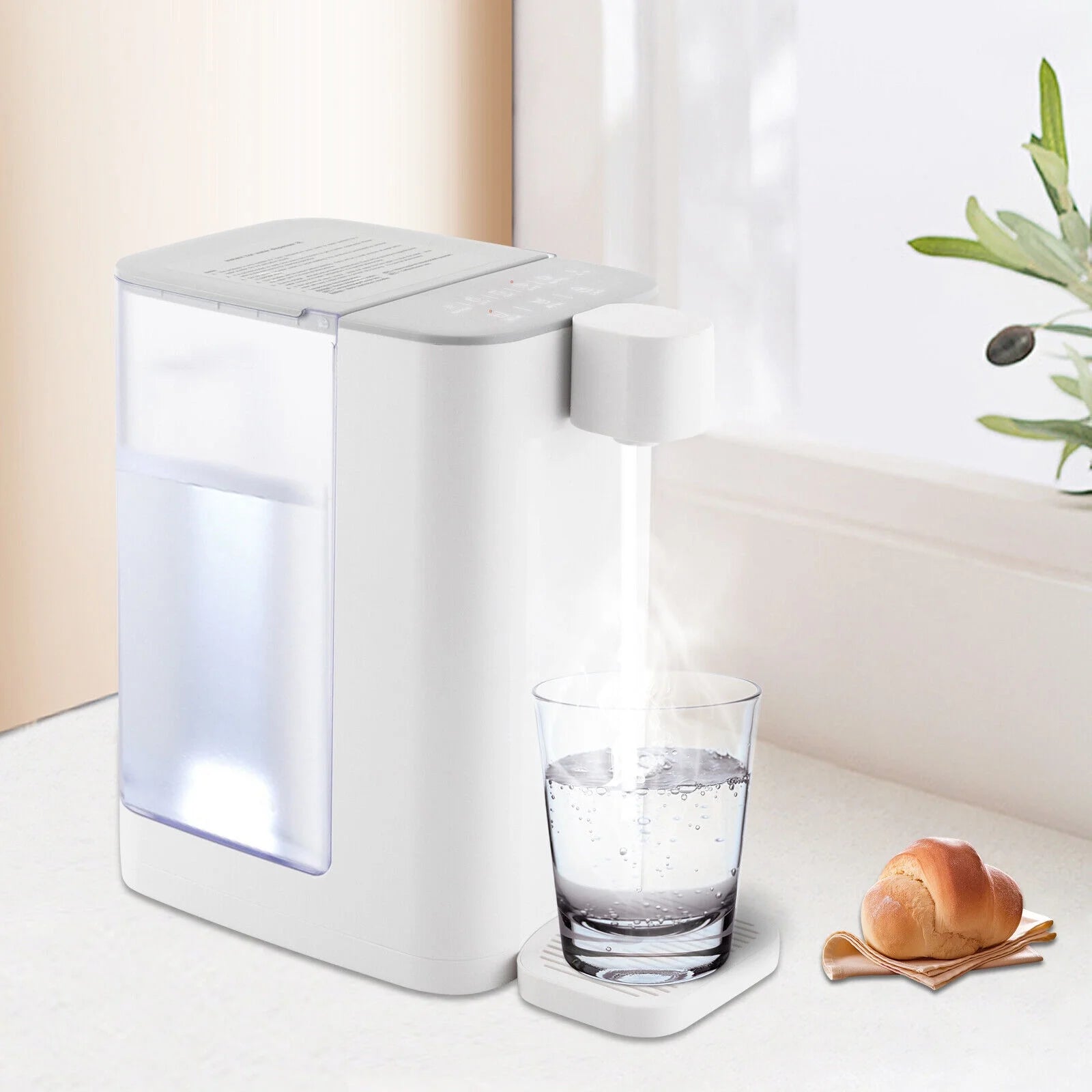 1600w Electric Kettles Instant Hot Water Dispenser 3L Tank White Z5278