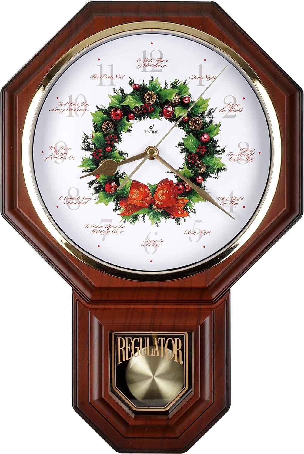 Red Mahogany Plastic Wall Clock F3289