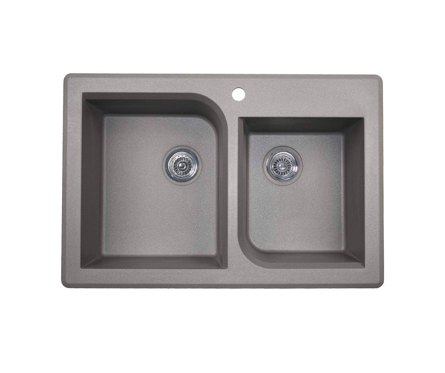 Granite Double Basin Drop-In Kitchen Sink U48484