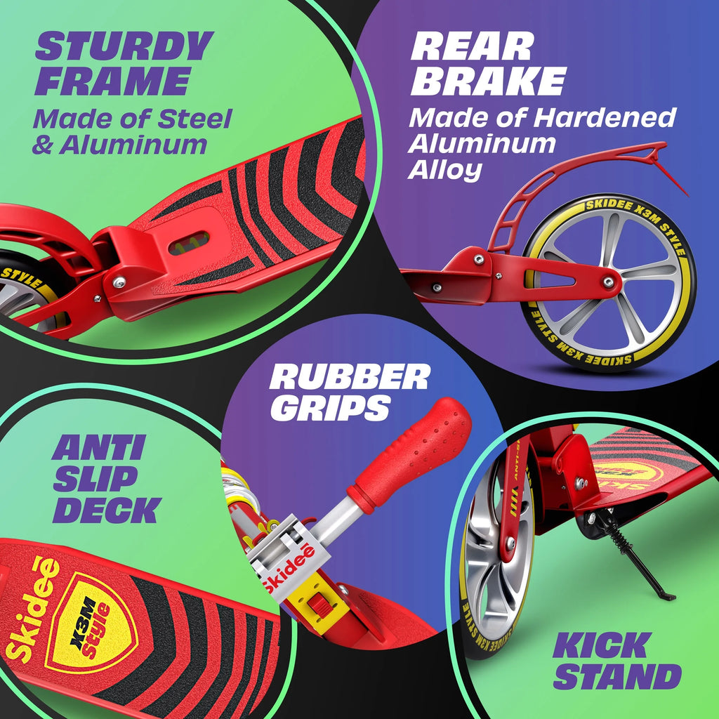 Red Scooter with Adjustable Handlebar V143