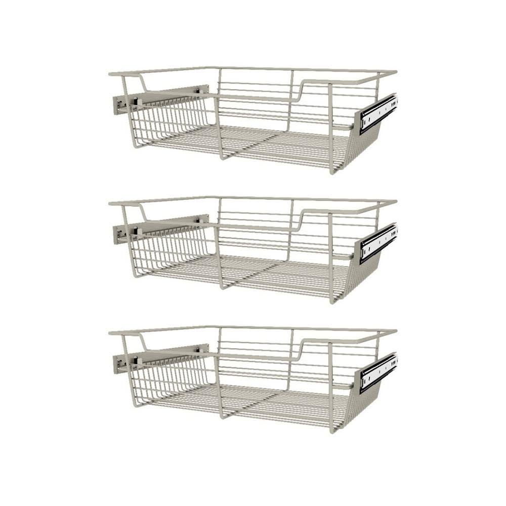 18x22 Satin Nickel Closet Basket 3 Pack D515208
