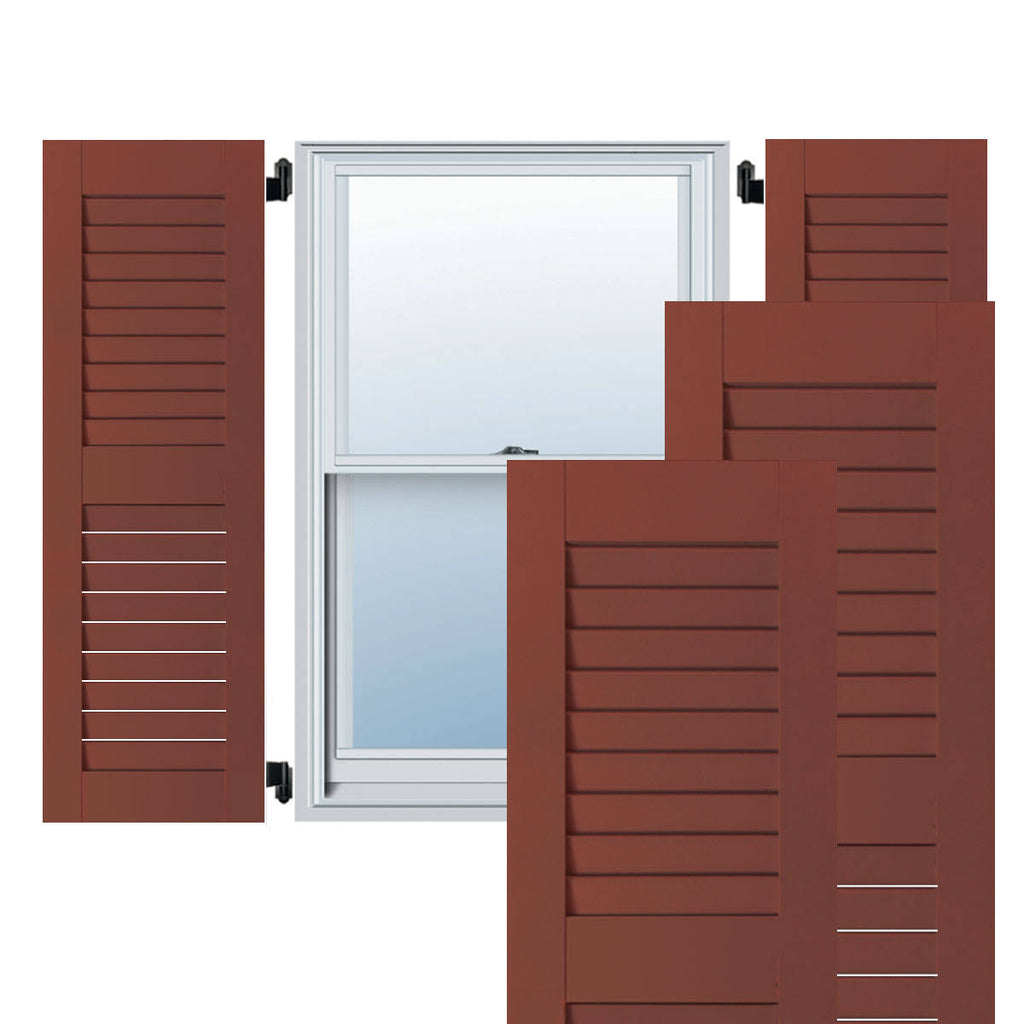 15 in. x 33 in. Exterior Real Wood Western Red Cedar Open Louvered Shutters Pair Q9035