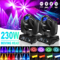 2 Pack 230W Beam Moving Head Light 8 Prisms 17 Gobos RGBW LED DJ Lighting 16CH DMX Control Q1535