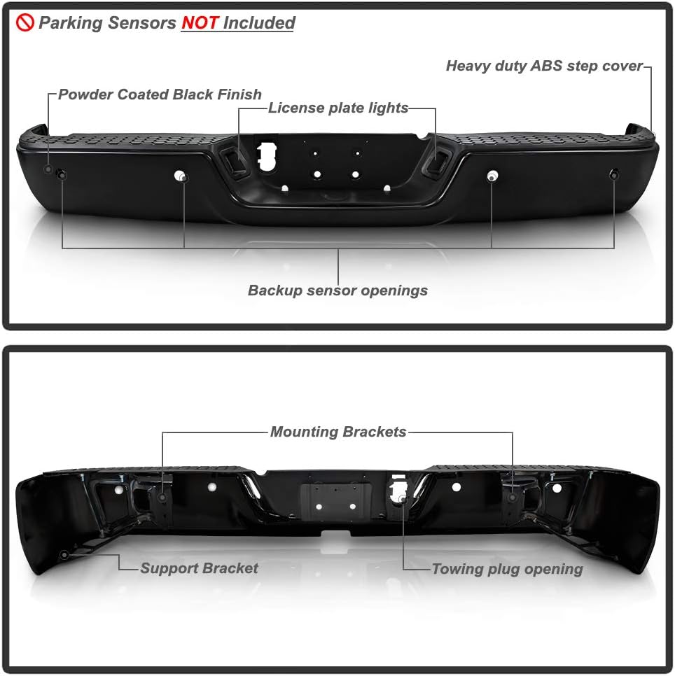 Black Steel Rear Step Bumper Q795