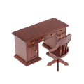 1:12 Scale Wooden Dollhouse Writing Desk and Chair Model M5507