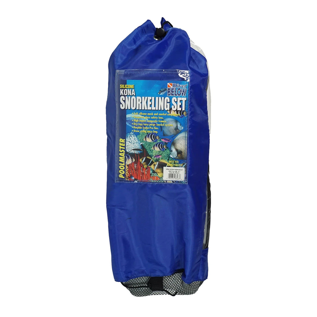 3pc Silicone Swimming Pool Scuba and Snorkeling Set - Medium - Gray C12874