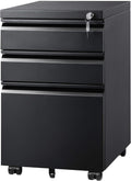 White 3 Drawer Mobile File Cabinet P2512