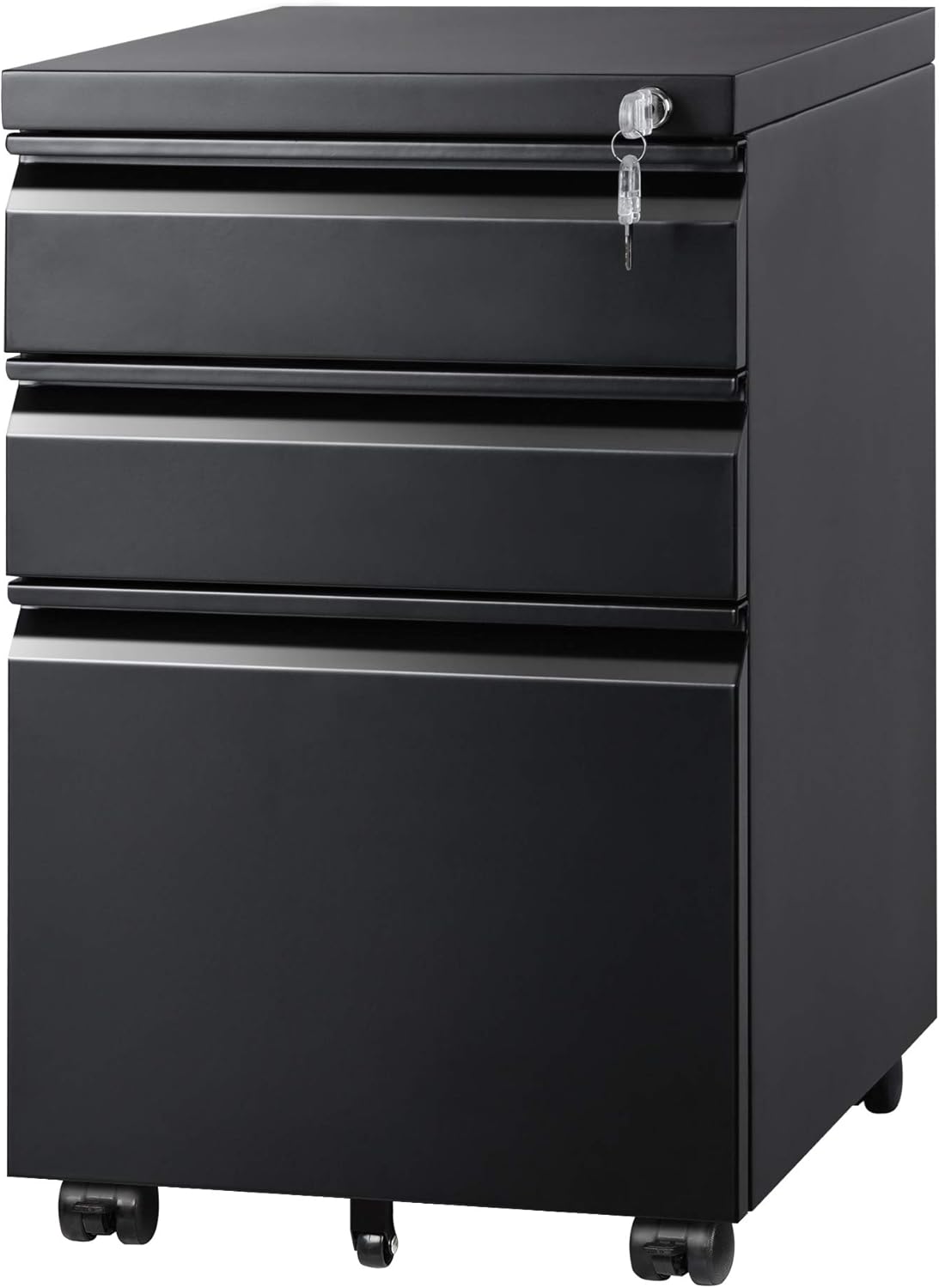 White 3 Drawer Mobile File Cabinet P2512