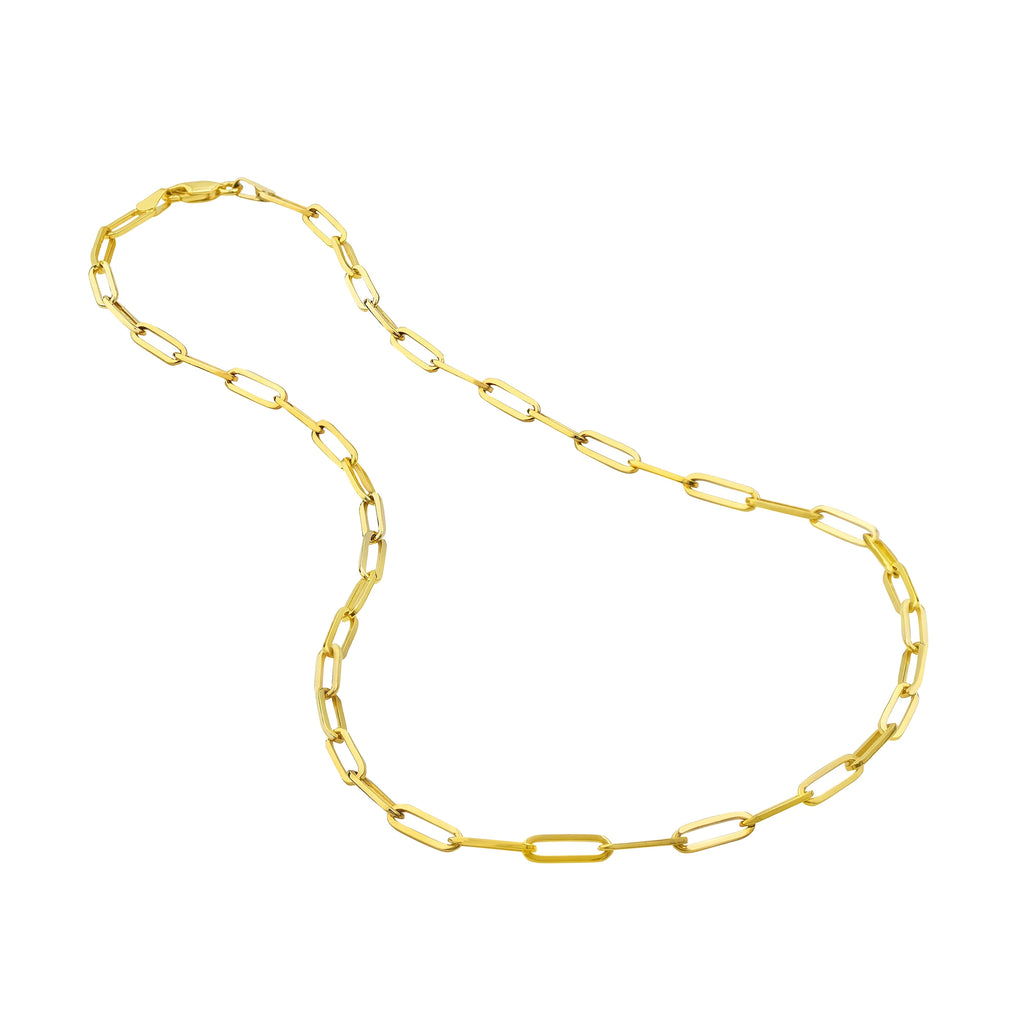 14K Solid Yellow Gold Paperclip Necklace 16 Inch H2919