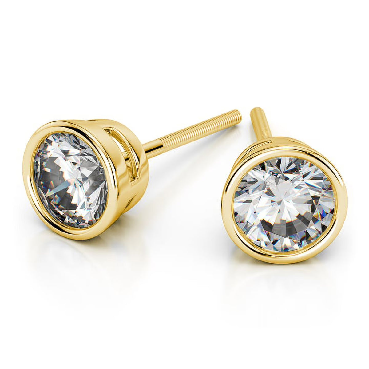 14K Yellow Gold Diamond Stud Earrings Q757