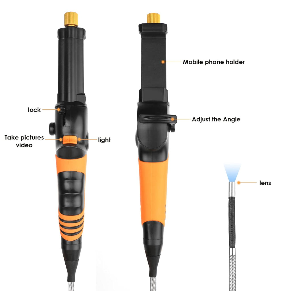 6mm Borescope Inspection Camera with Bidirectional Lock 180° Joint Probe V85891