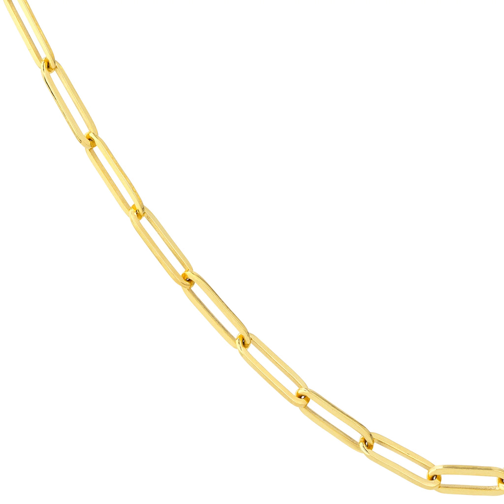 14K Solid Yellow Gold Paperclip Necklace 16 Inch H2919