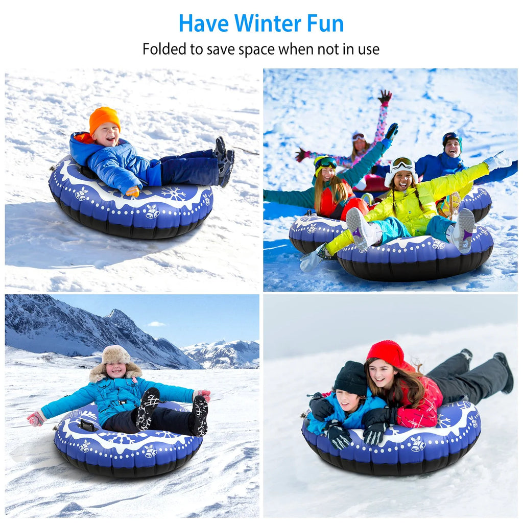Blue Inflatable Snow Tube with Dual Handles P933