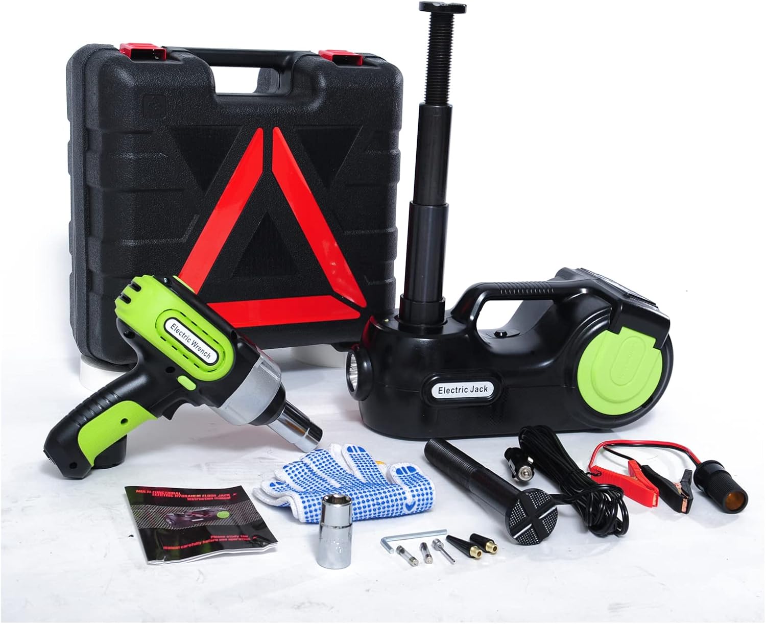 Electric Car Jack Kit with Tire Repair Kit Hydraulic Car Jack Portable Car Tool Box J475