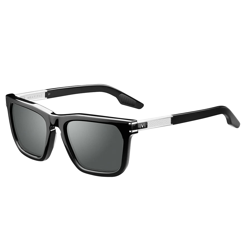 Polished Black/Brushed Silver Grey AR Lens Men's Sunglasses L74105