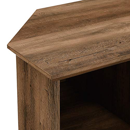 Rustic Oak 48 Inch Wood TV Stand with Glass Doors X591961