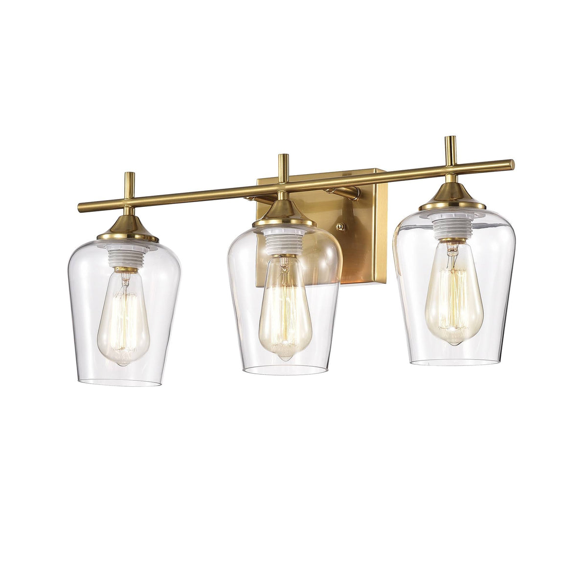 Polished Brass Wall Sconce with Glass Shades R504197