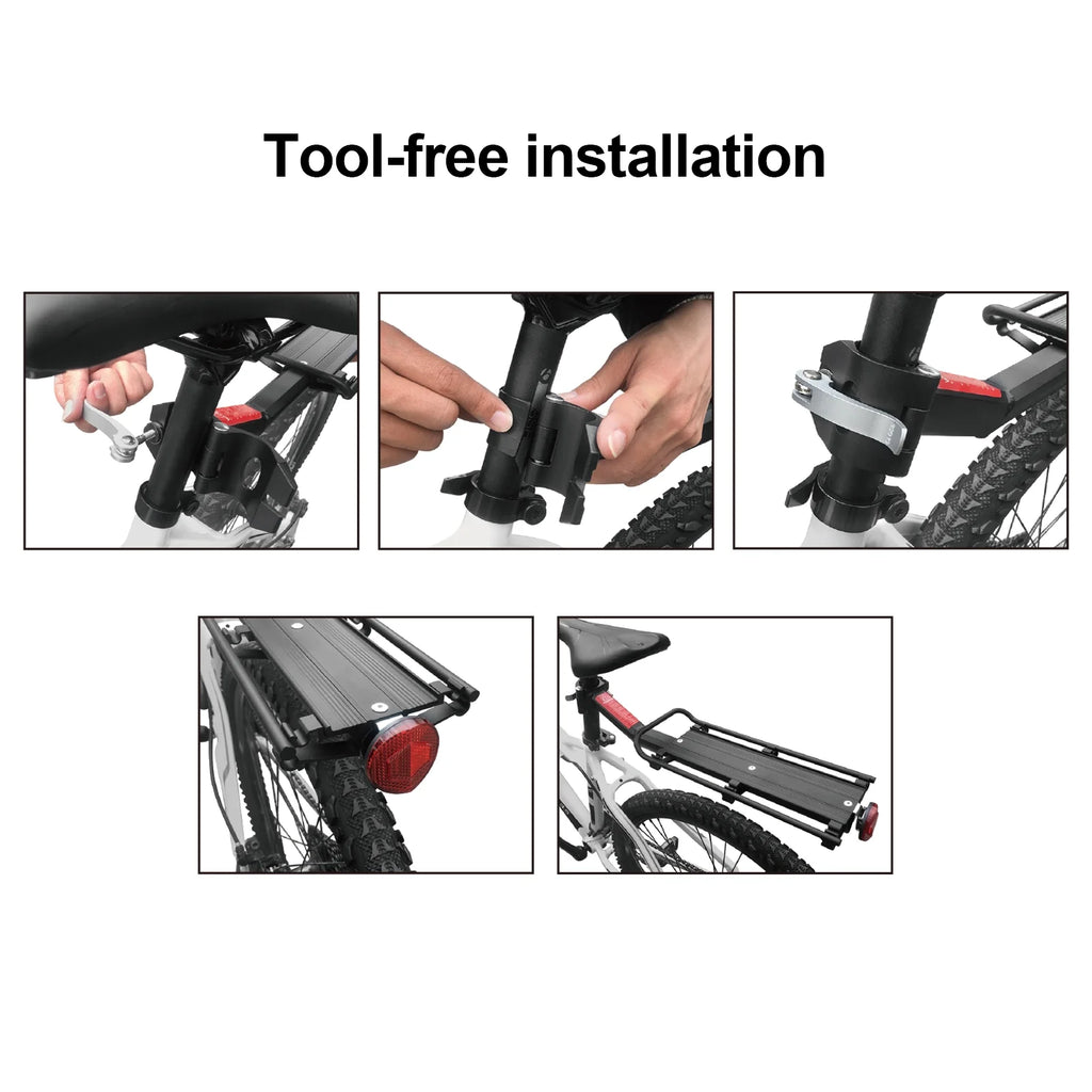 Rear Bike Rack Aluminium Alloy Luggage Carrier with Reflector S525