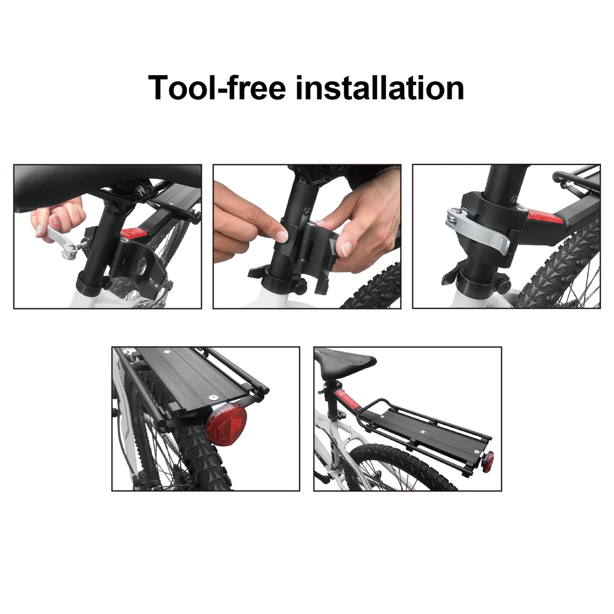 Rear Bike Rack Aluminium Alloy Luggage Carrier with Reflector S525