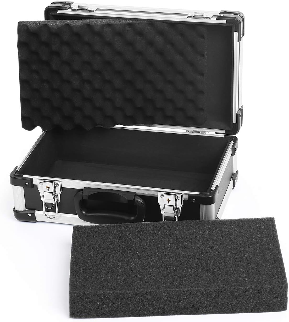 Black Aluminum Hard Case Toolbox Briefcase E7040