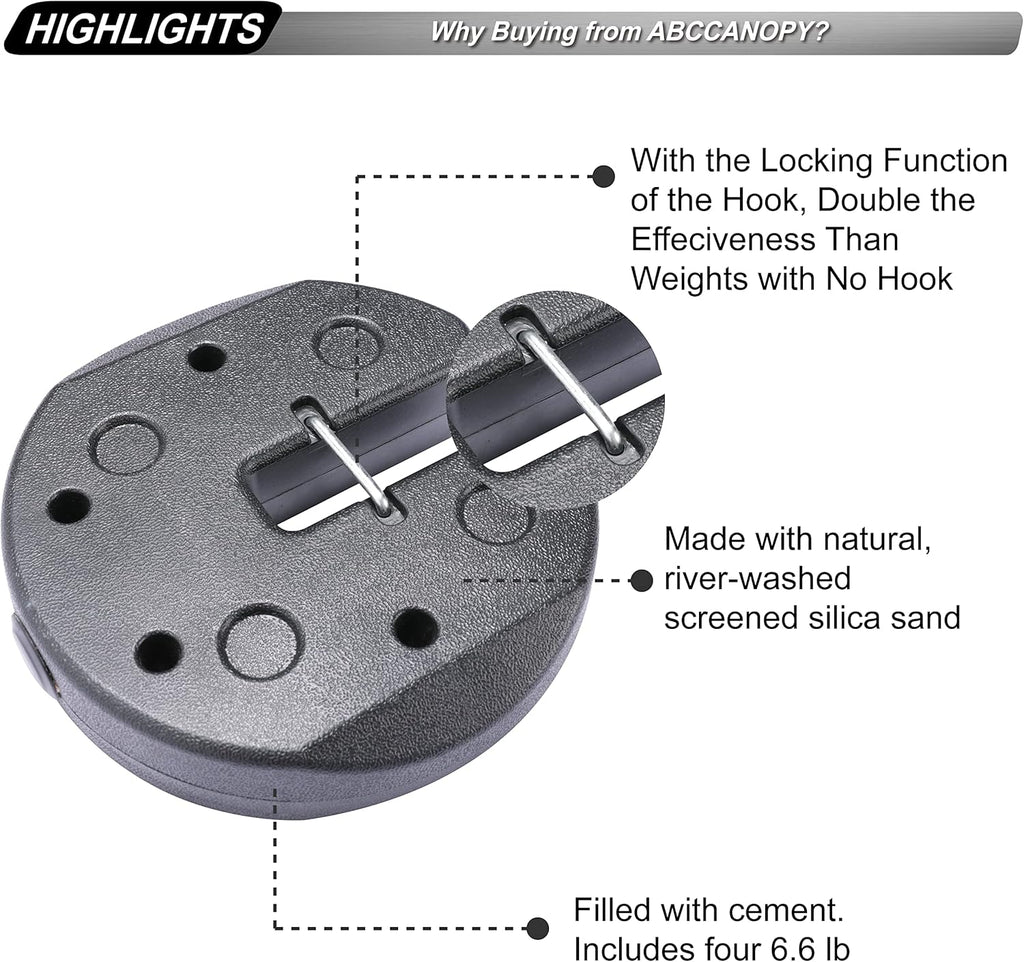 Deluxe Canopy Weights with Lock, 4Pack (27LB) I6684