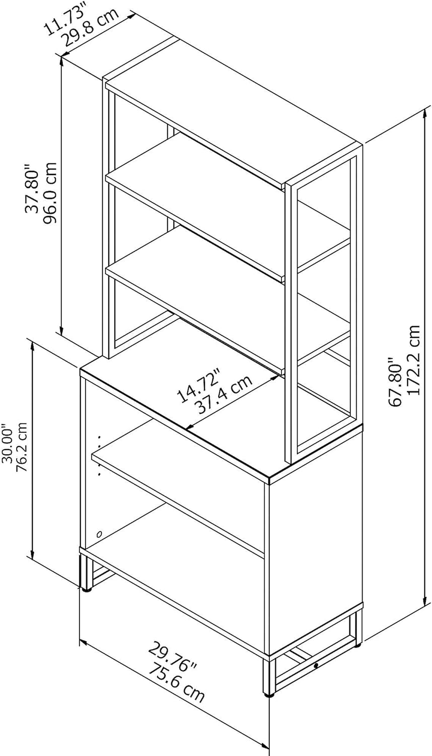 White Bookcase with Hutch Y736690