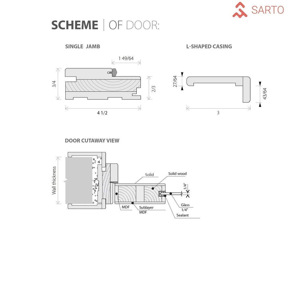 Solid French Door 36" x 80" Painted Creamy Single Regular Panel Frame Handle Y552187