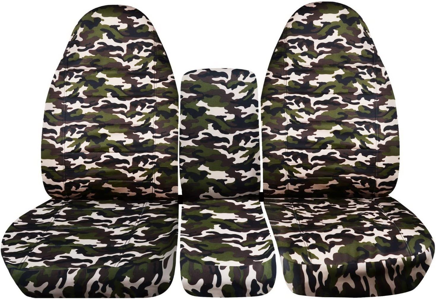 Camo Truck Seat Covers for 2002-2005 Dodge Ram Front 40/20/40 Split Bench with Center Console W4167