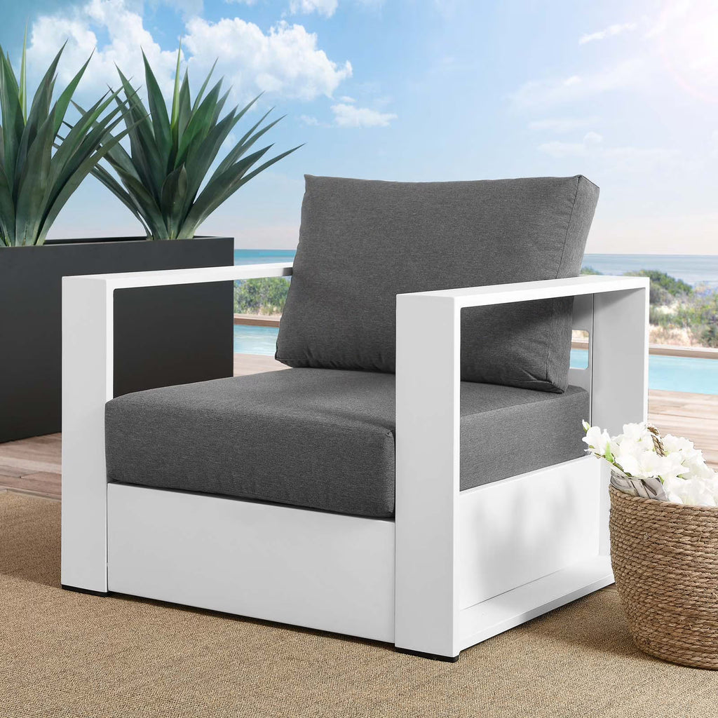 White Powder-Coated Aluminum Armchair E9552