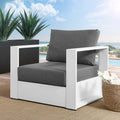 White Powder-Coated Aluminum Armchair E9552