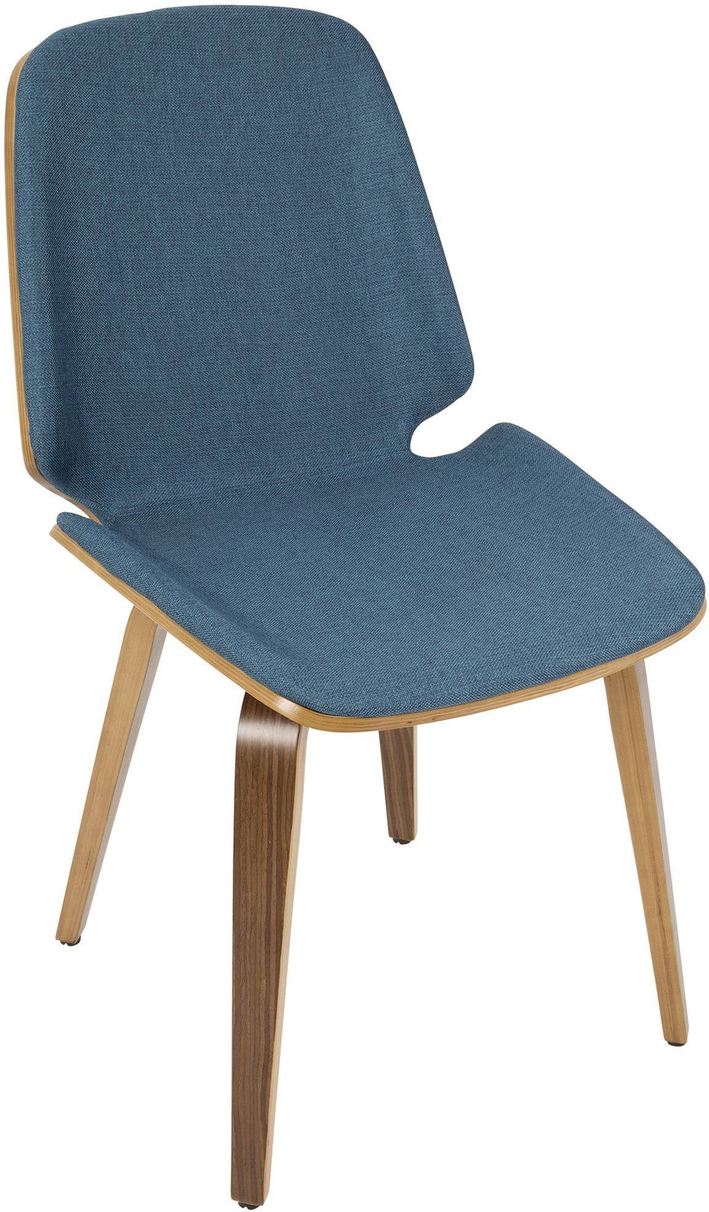 Blue Fabric Walnut Wood Chair (Set of 2) W50310