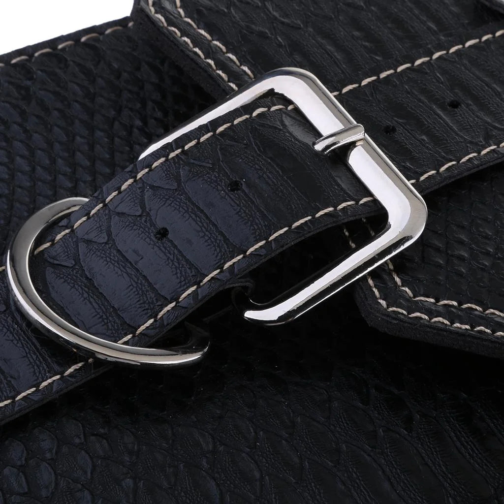 Black Leather Motorbike Pannier Saddle Bag X1778