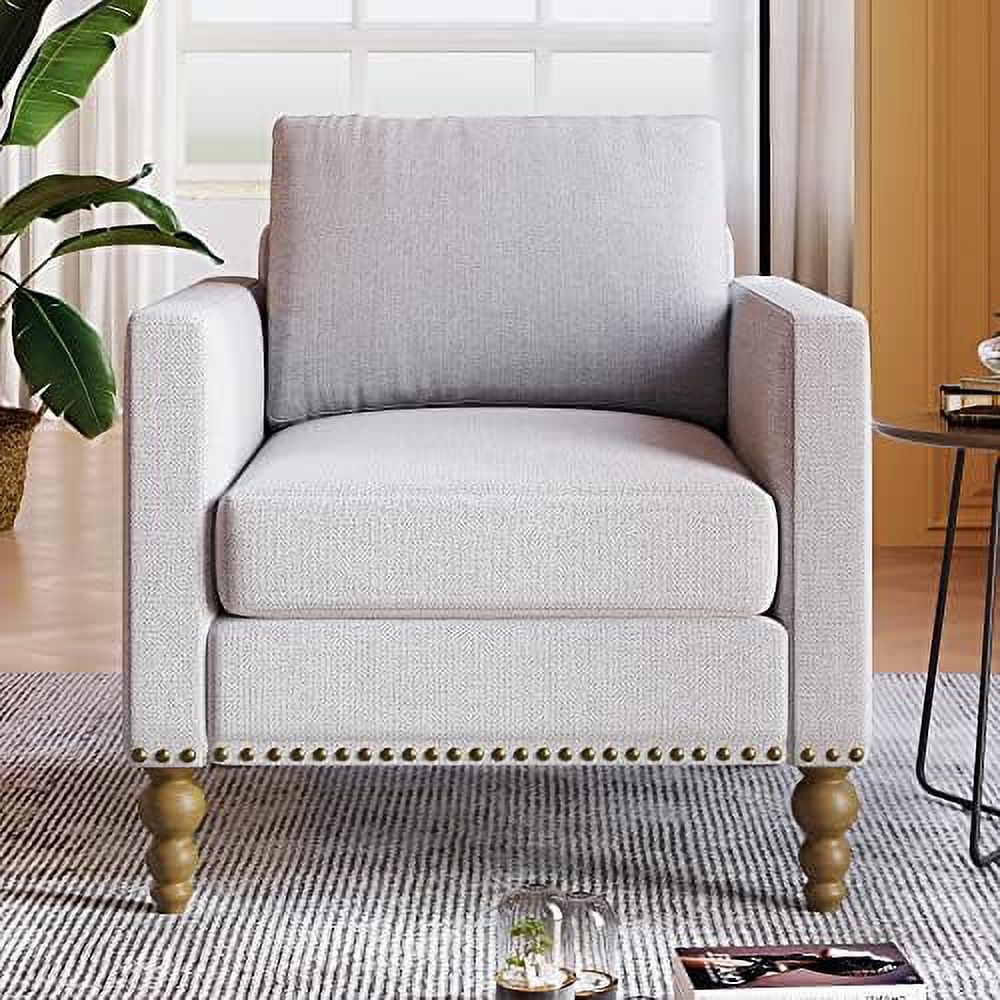 Blue Linen Tufted Recliner Single Sofa K4456