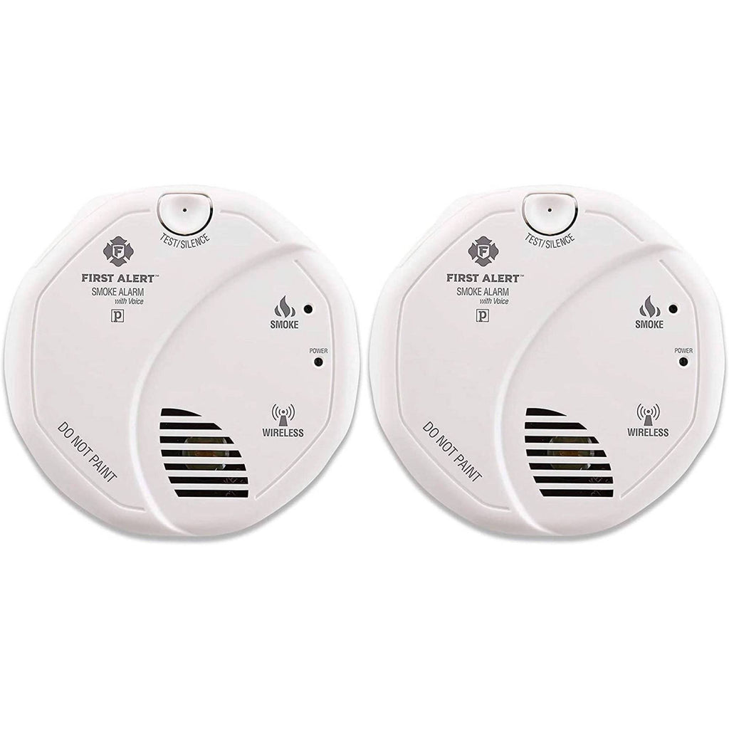 2 Pack White Wireless Smoke Alarm with Voice Location P286735