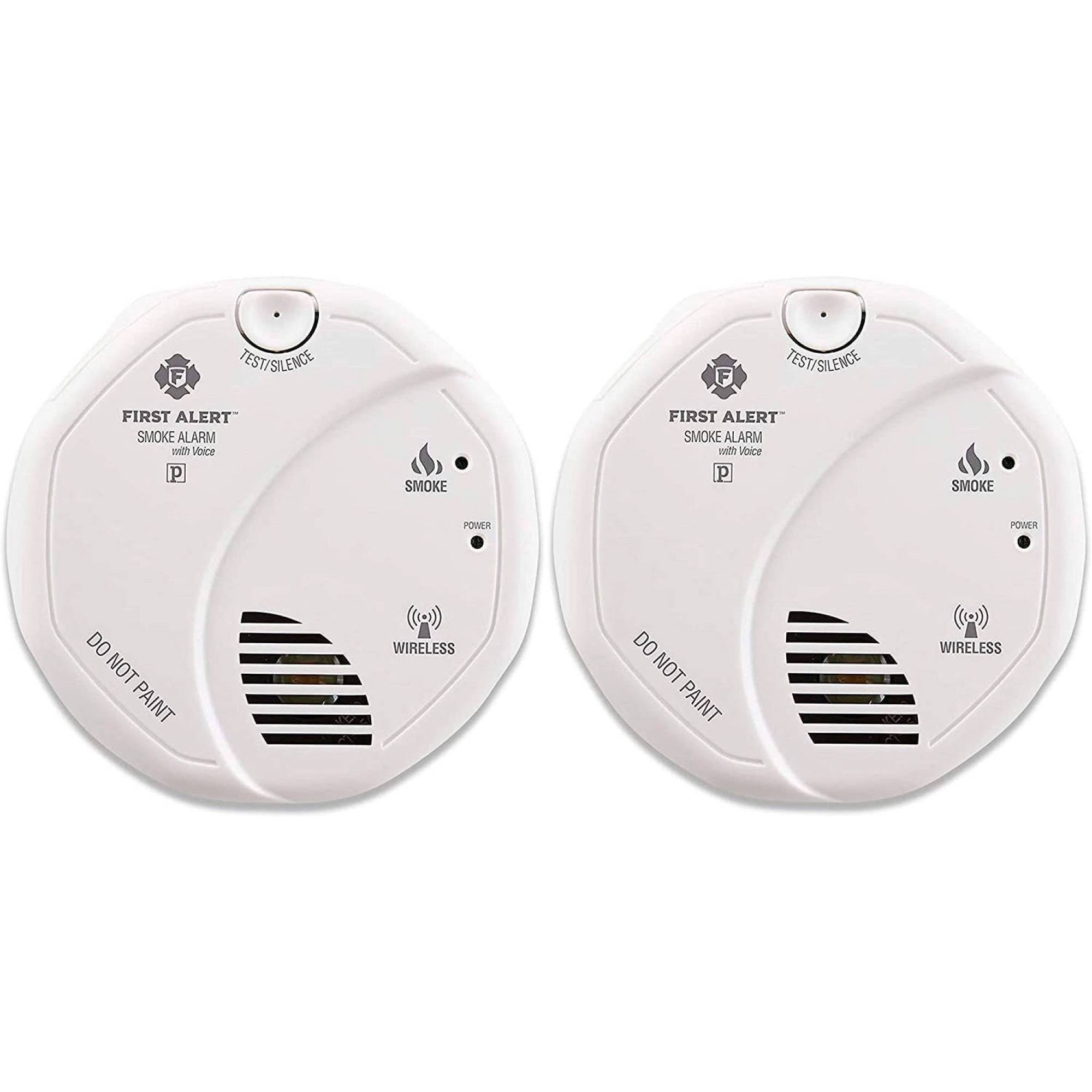 2 Pack White Wireless Smoke Alarm with Voice Location P286735