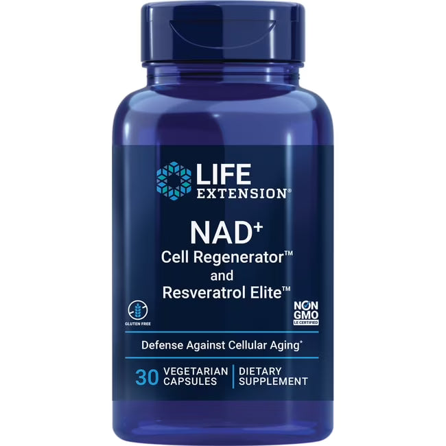 NAD+ Cell Regenerator and Resveratrol Elite, 30 Vegetarian Capsule R449