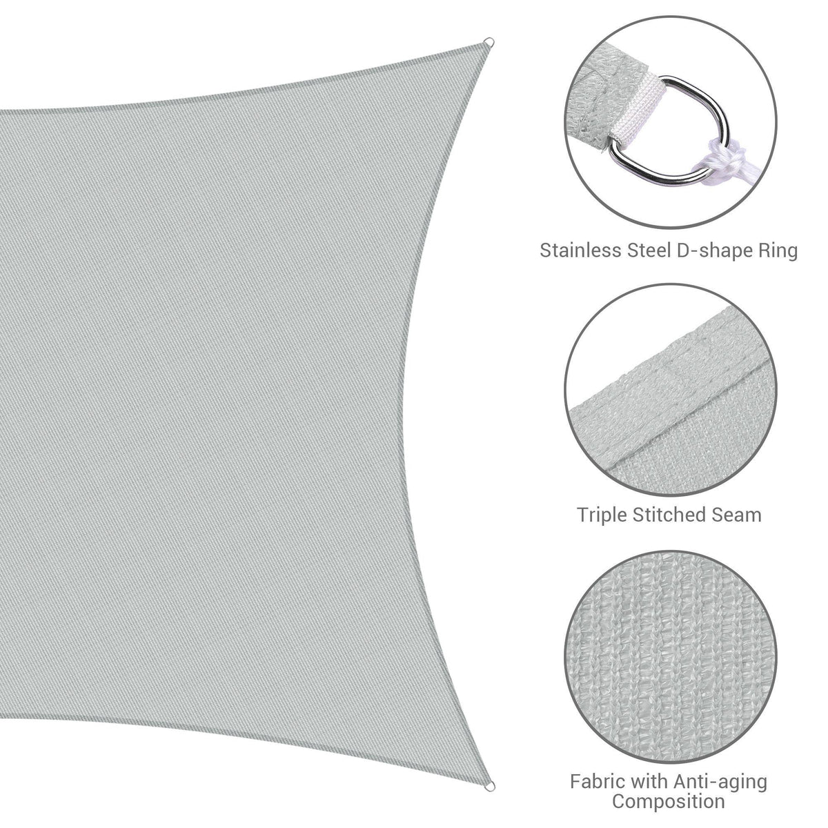 16x12' Rectangle Sun Shade Sail Canopy T24535