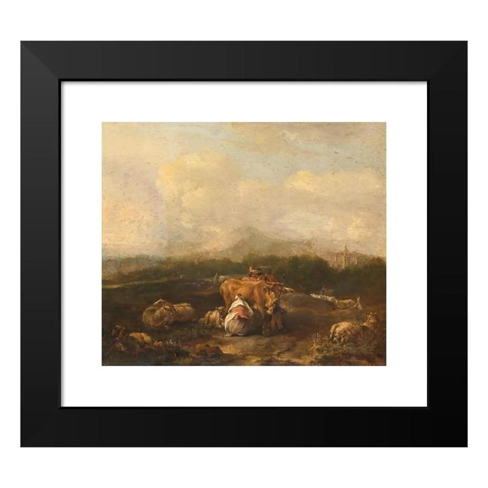 Italian Landscape with Cattle Framed Museum Art Print W216769