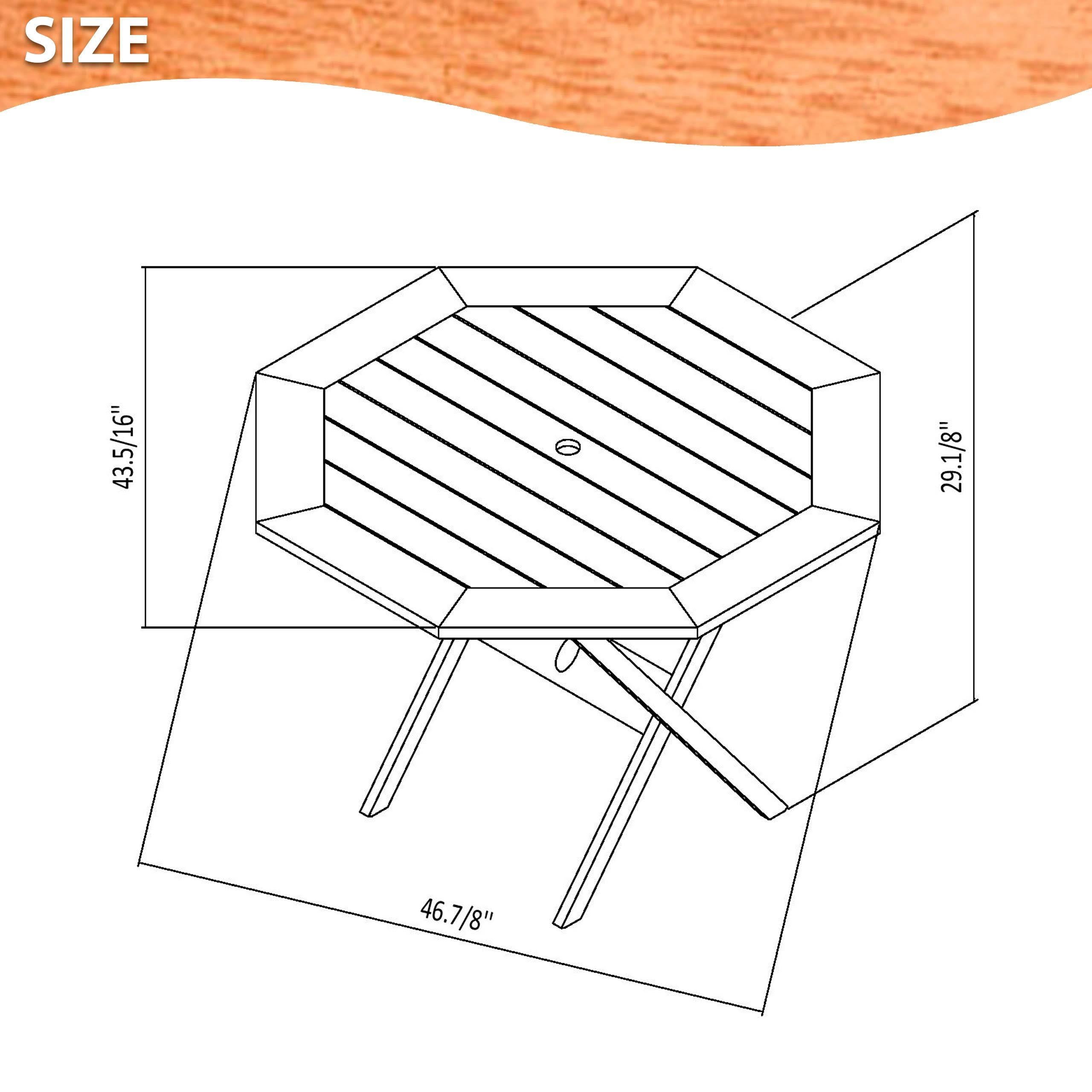 5-Piece Round Patio Dining Set Eucalyptus Wood R536976