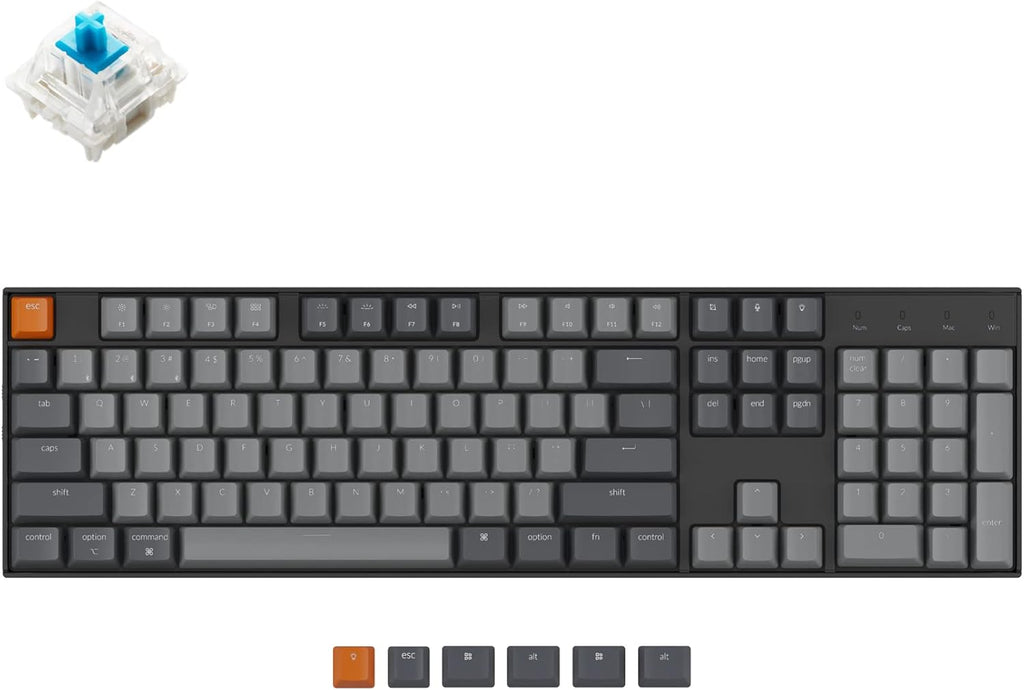 Full Size Bluetooth Wireless/USB Wired Mechanical Keyboard with Gateron G Pro Brown Switch RGB Backlight 104 Keys O80638